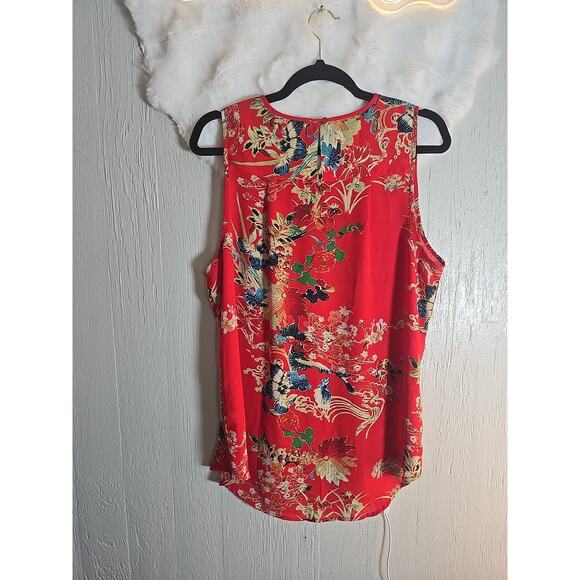 Violet + Claire Plus XL Blouse Red Floral Chiffon Work Office Statement Piece - Picture 7 of 7